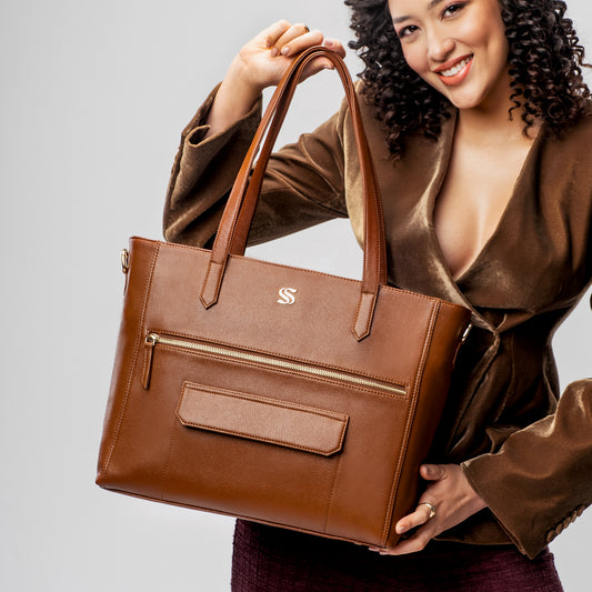 Mocha Elegance Aurea Tote bag for 16" laptop