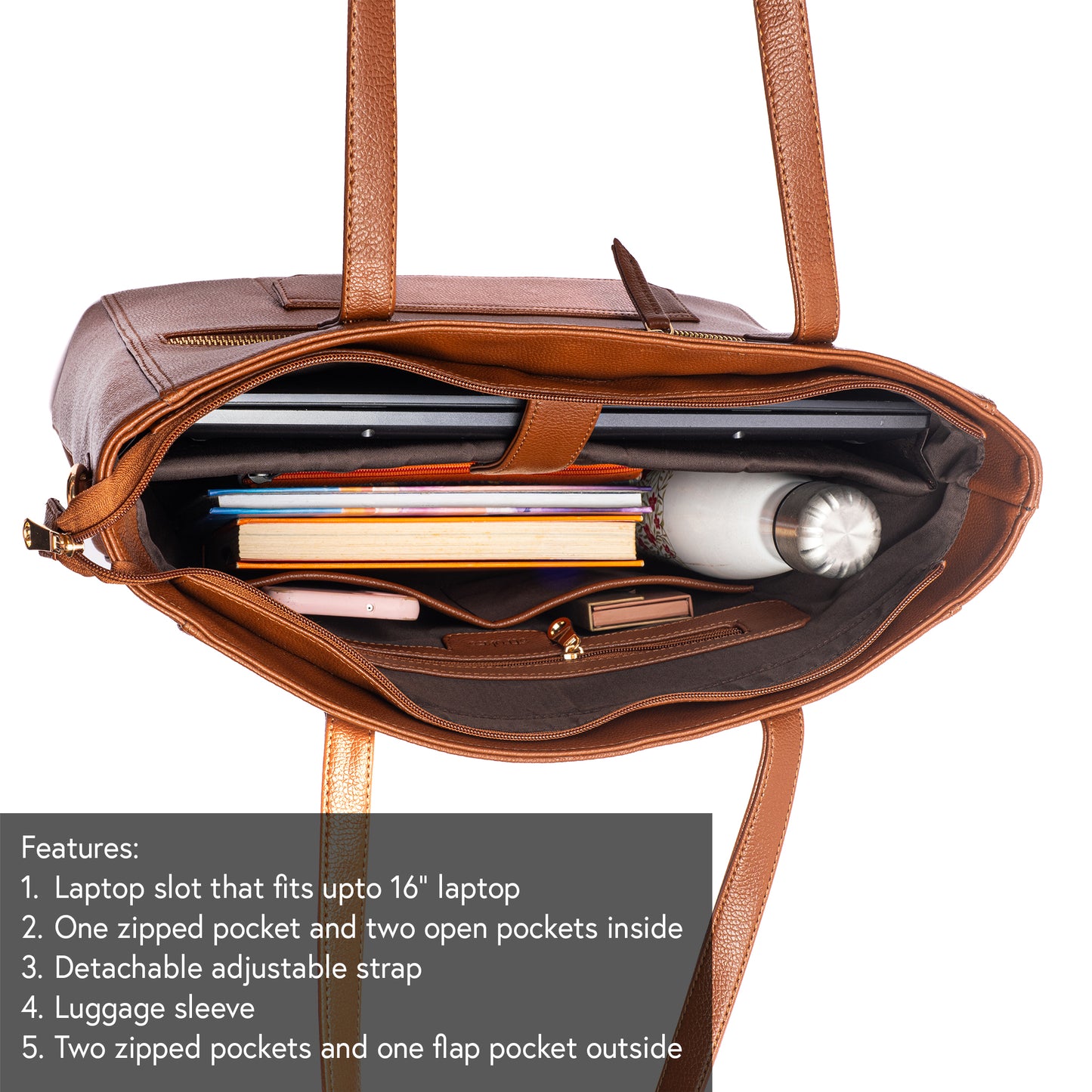 Mocha Elegance Aurea Tote bag for 16" laptop