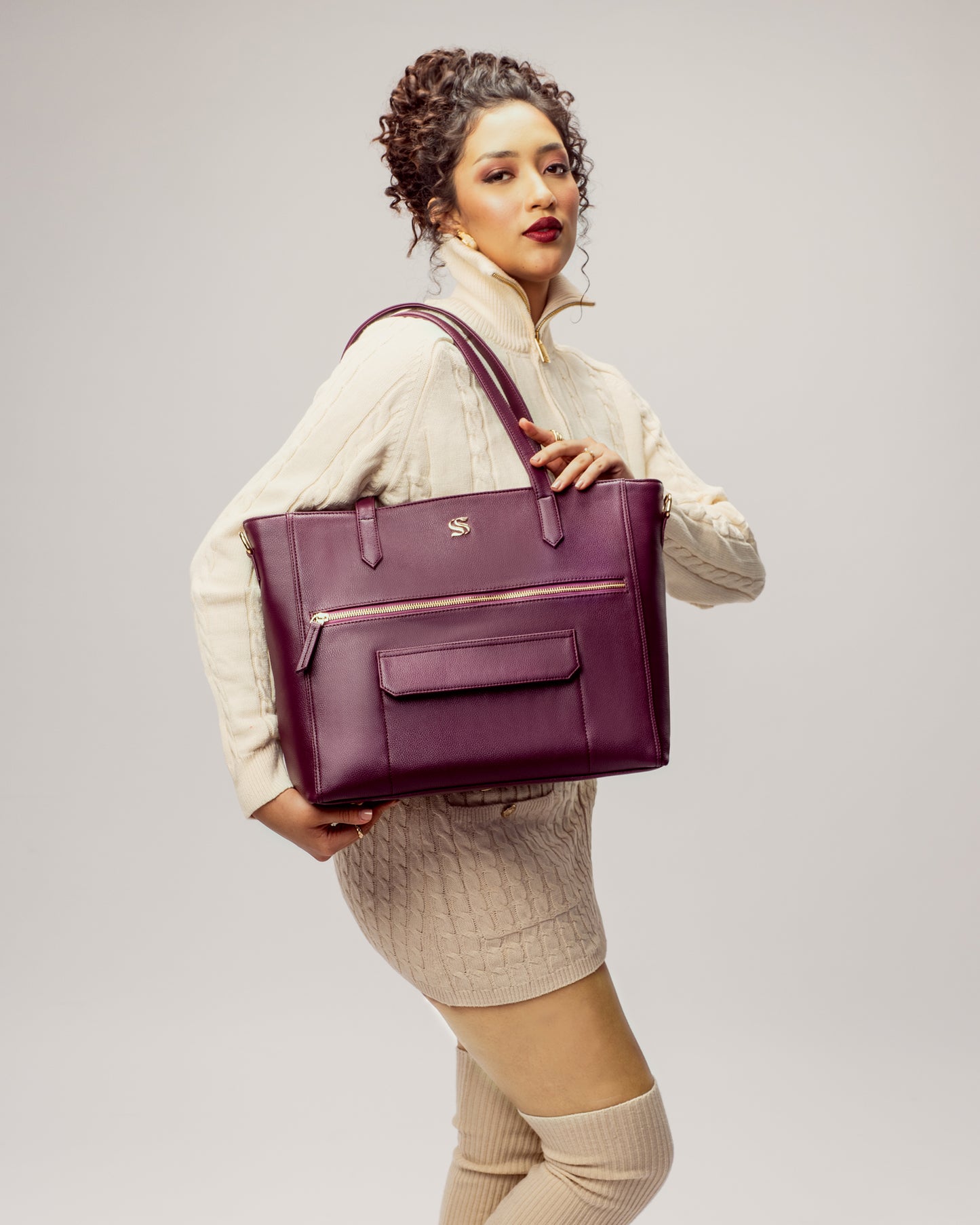 Burgundy Belle Aurea Tote bag for 16" laptop