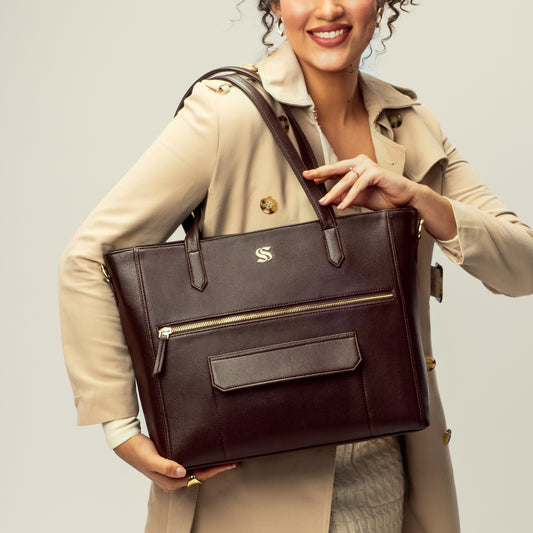 Mahogany Mystique Aurea Tote bag for 16" laptop