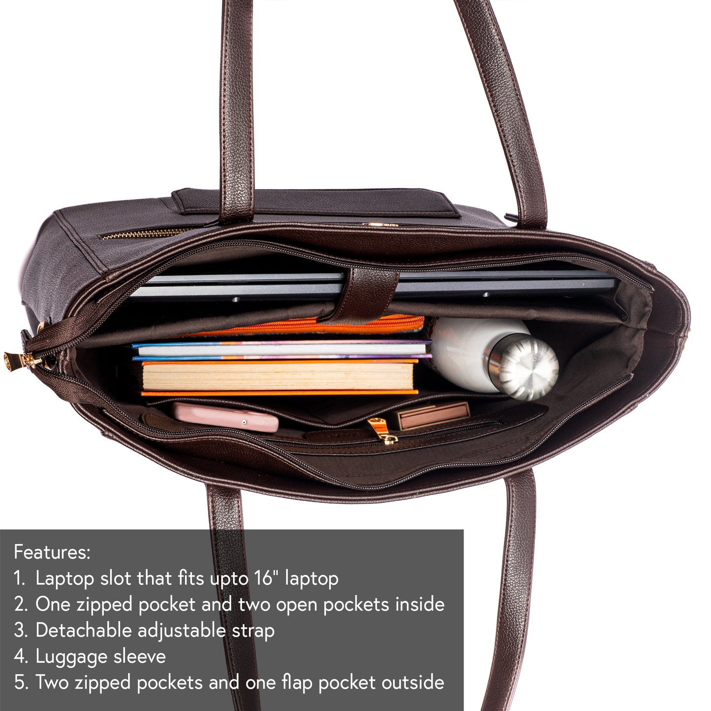 Mahogany Mystique Aurea Tote bag for 16" laptop