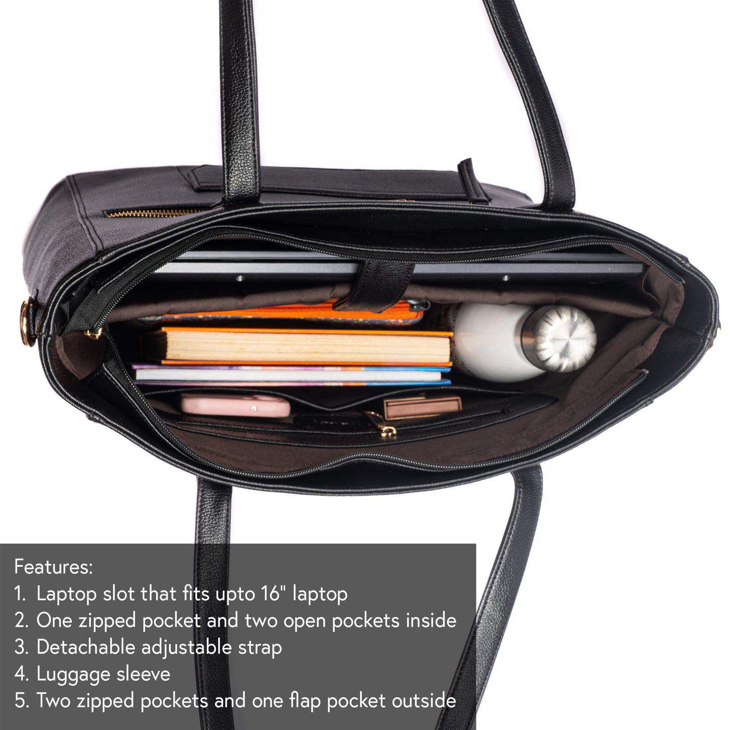 Charcoal Chic Aurea Tote bag for 16" laptop