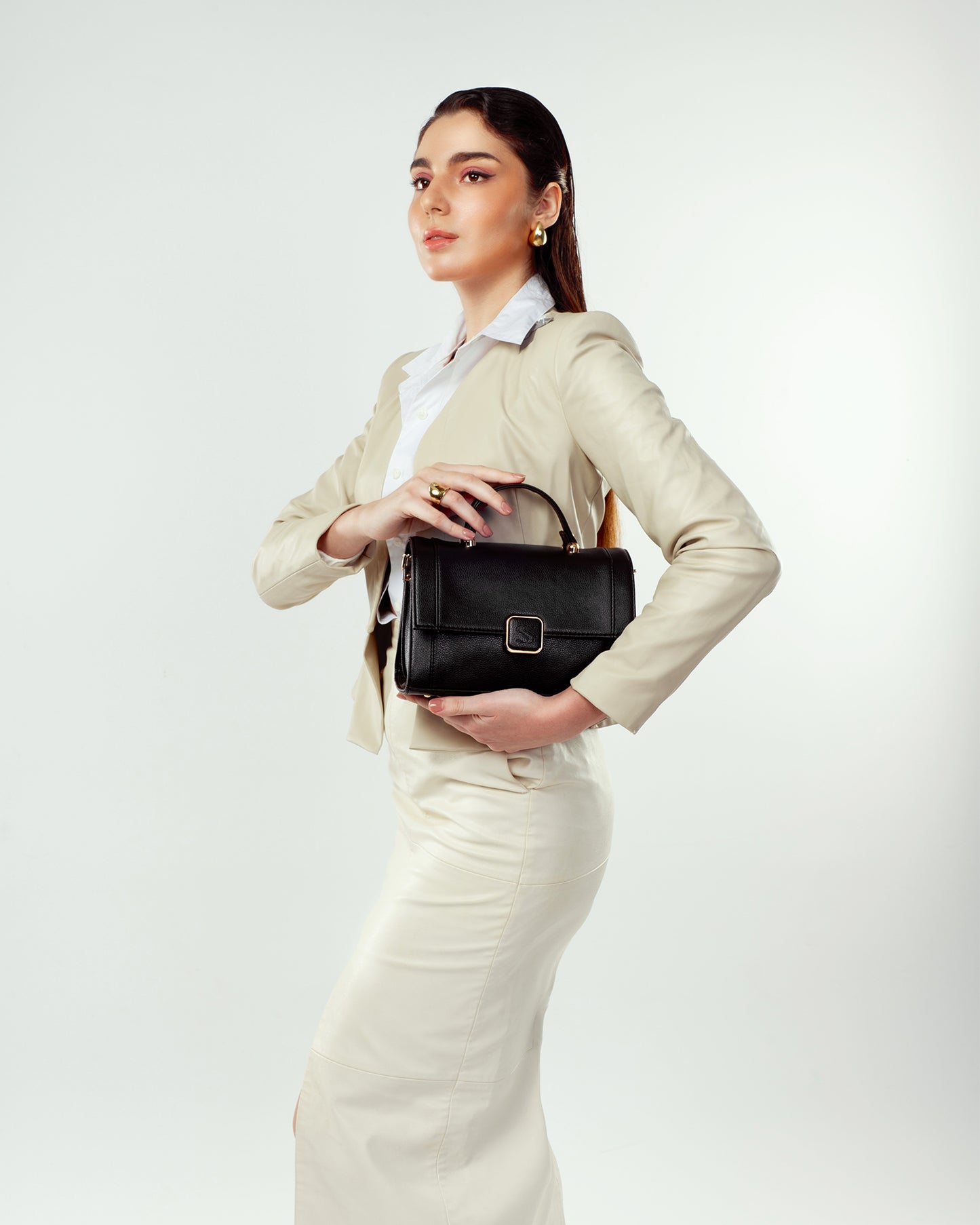 Charcoal Chic Serena Handbag cum Sling bag