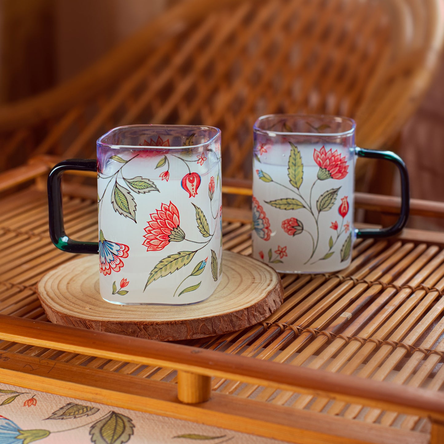 Enchanted Garden Square Coffee/Tea mugs - Set of 2 and 4