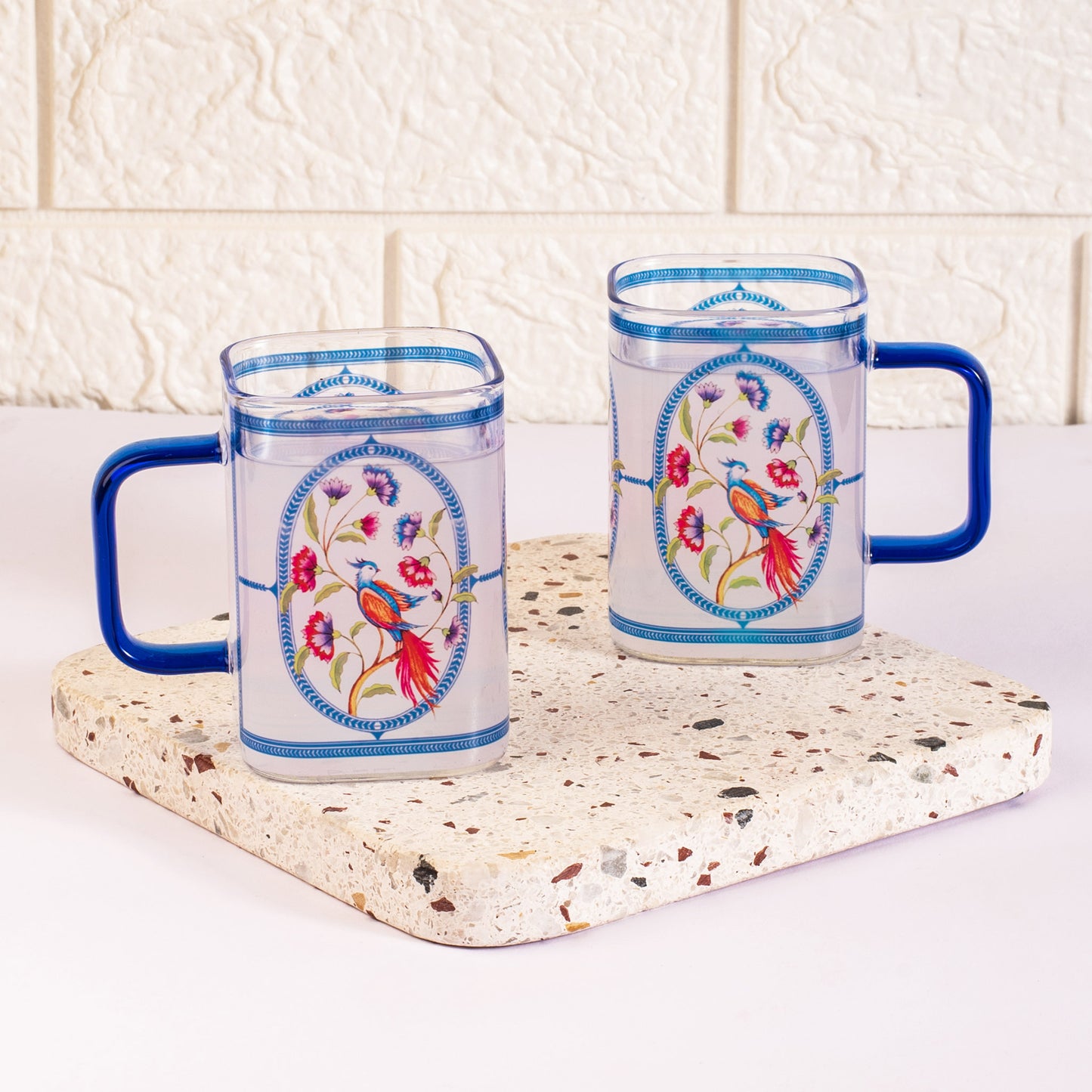 The Songbird Square Coffee/Tea mugs - Set of 2 and 4