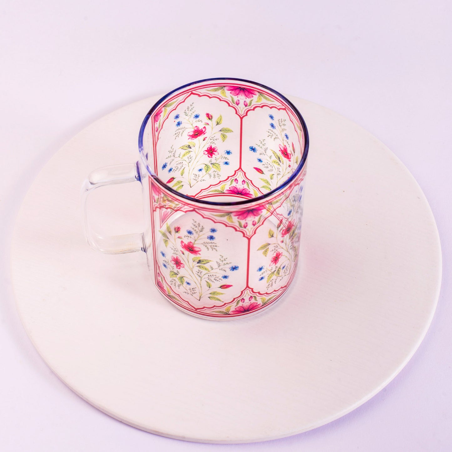 Crimson Blooms Round Coffee/Tea mugs - Set of 2 and 4