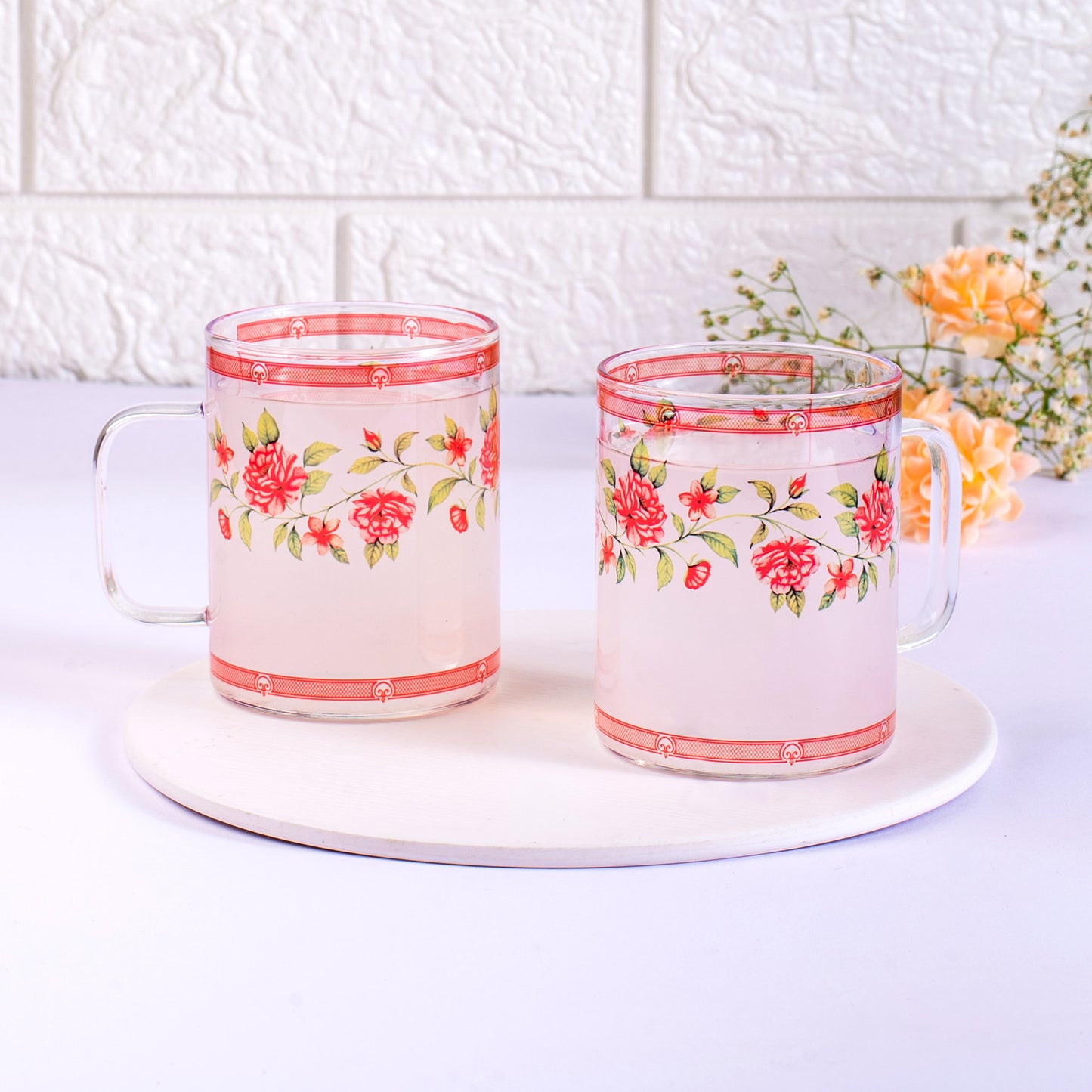 Shrub Roses Round Coffee/Tea mugs - Set of 2 and 4