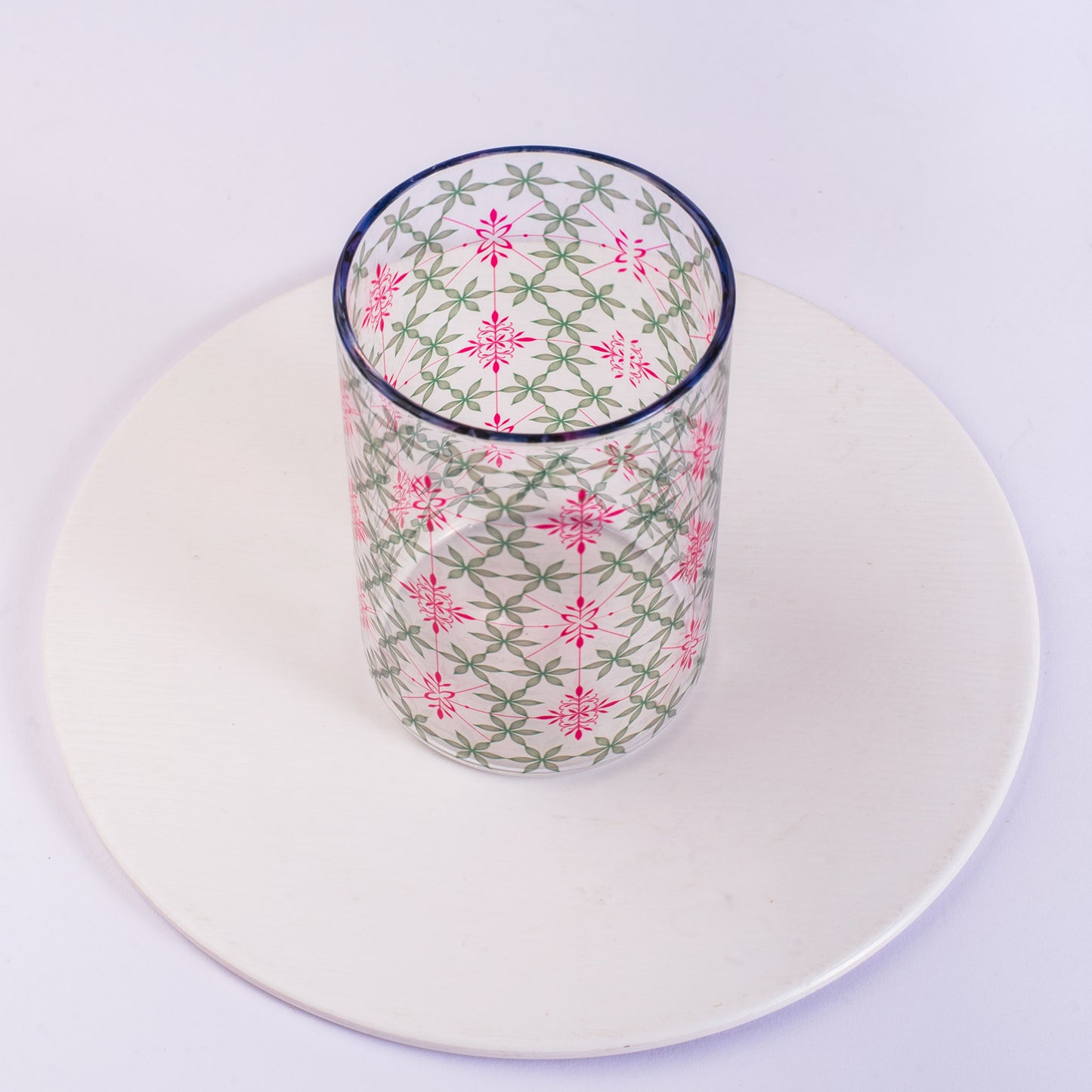 Classic Geometric Pattern Glass Tumblers - Set of 4 and 6