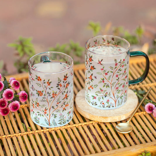 Forest of Greens Clear mugs - Set of 4