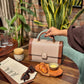 Walnut Crème Serena Handbag cum Sling bag