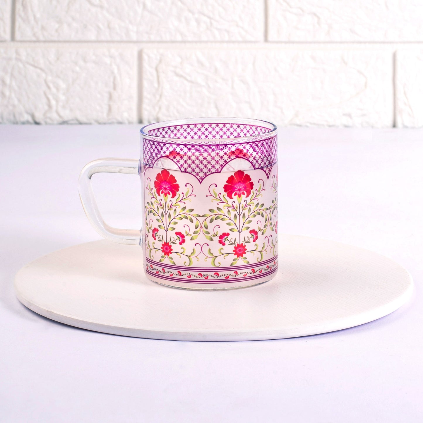Floral Jali Print Tea cups - Set of 4 and 6