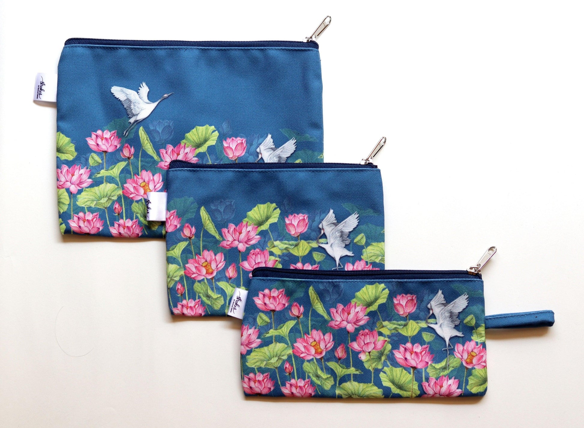 Lotus Field Multi-purpose pouches (Set of 3) - Strokes by Namrata Mehta