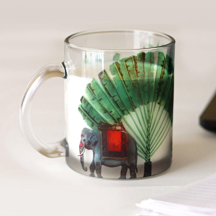 Royal Elephant Glass Mug - Gift Set