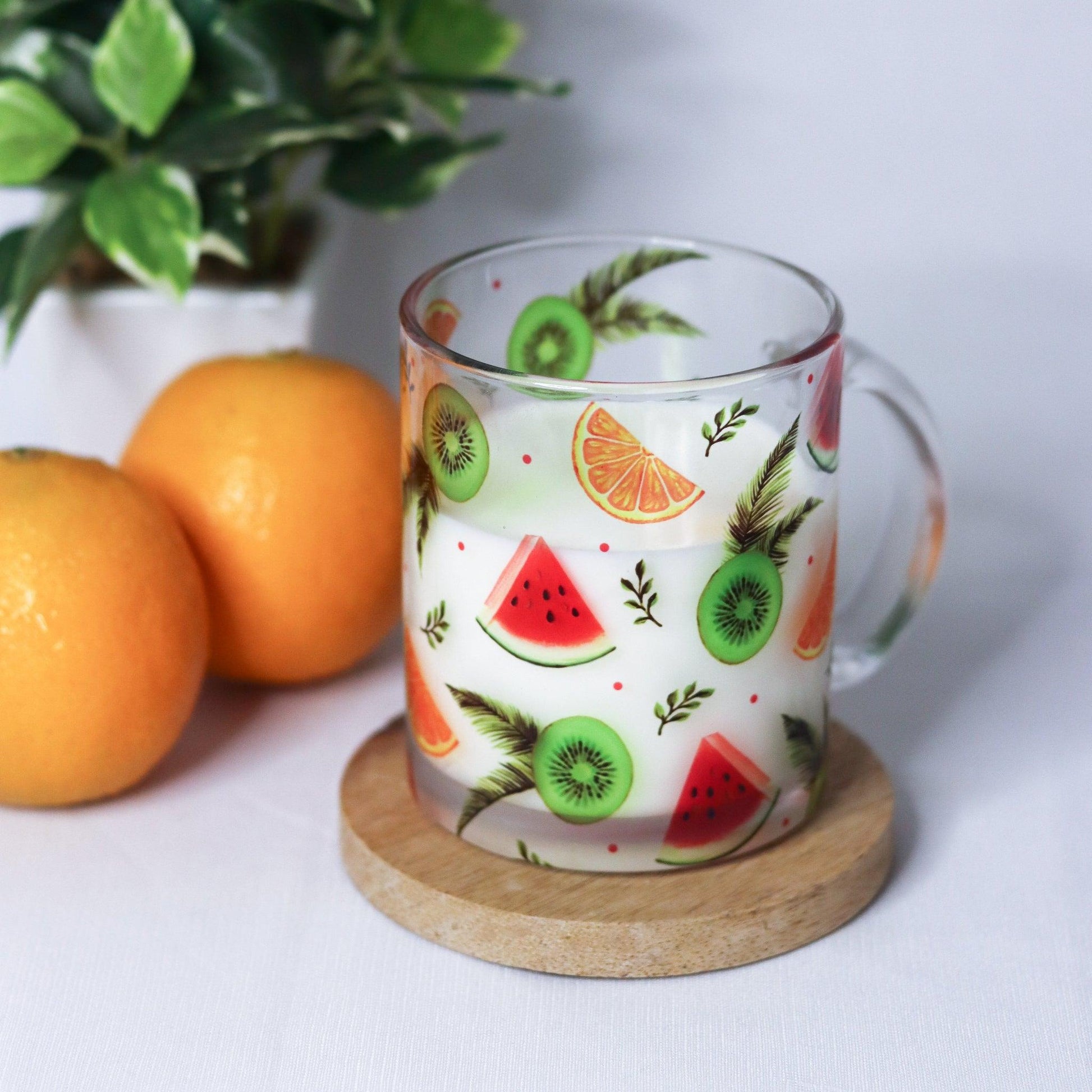 Fruit Fest Glass Mug - Strokes by Namrata Mehta