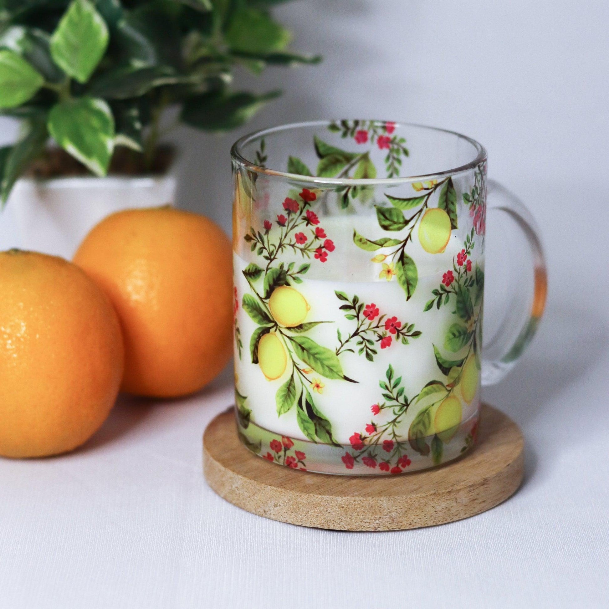 Zesty Lemon Glass Mug - Strokes by Namrata Mehta