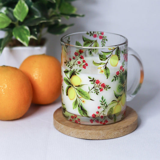 Zesty Lemon Glass Mug - Strokes by Namrata Mehta