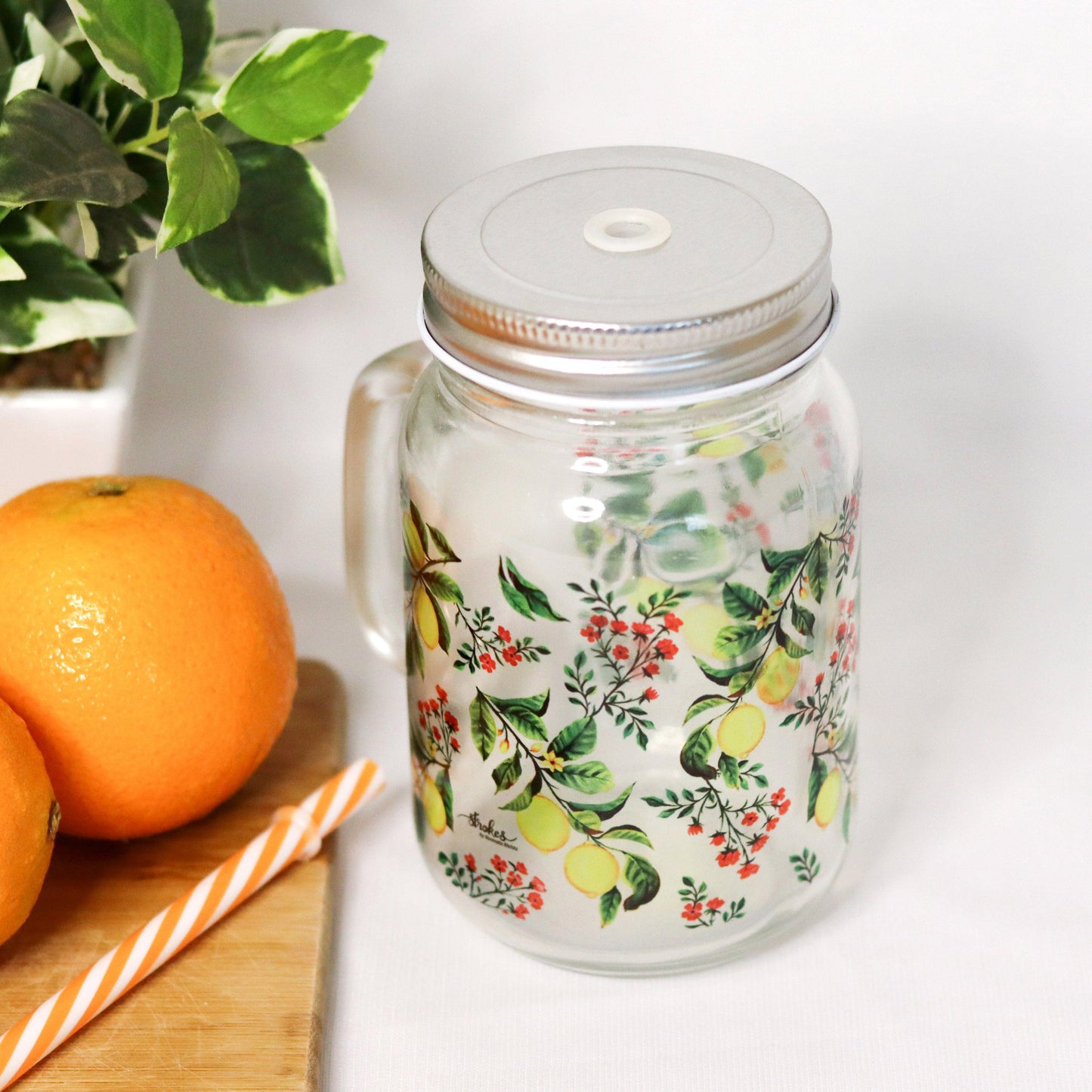 Zesty Lemon Mason Jar - Strokes by Namrata Mehta