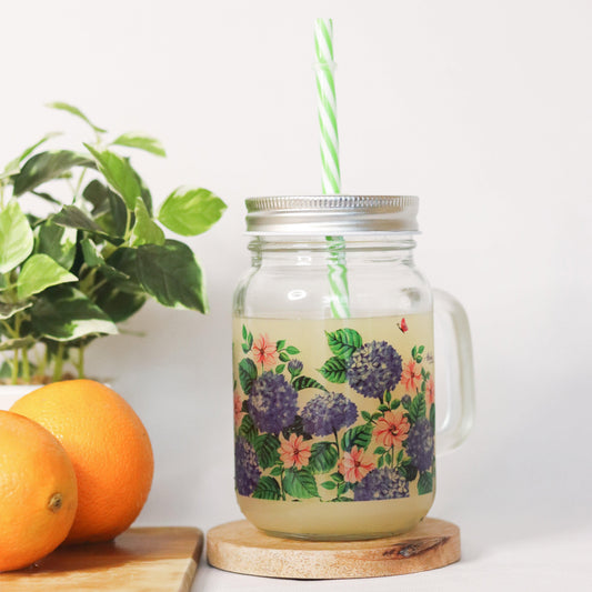 Hydrangea Mason Jar - Strokes by Namrata Mehta