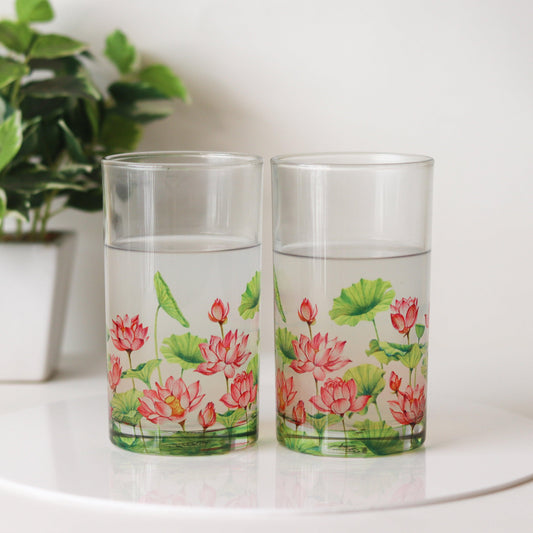 Lotus Field Tumblers (Set of 2 & 4) - Strokes by Namrata Mehta