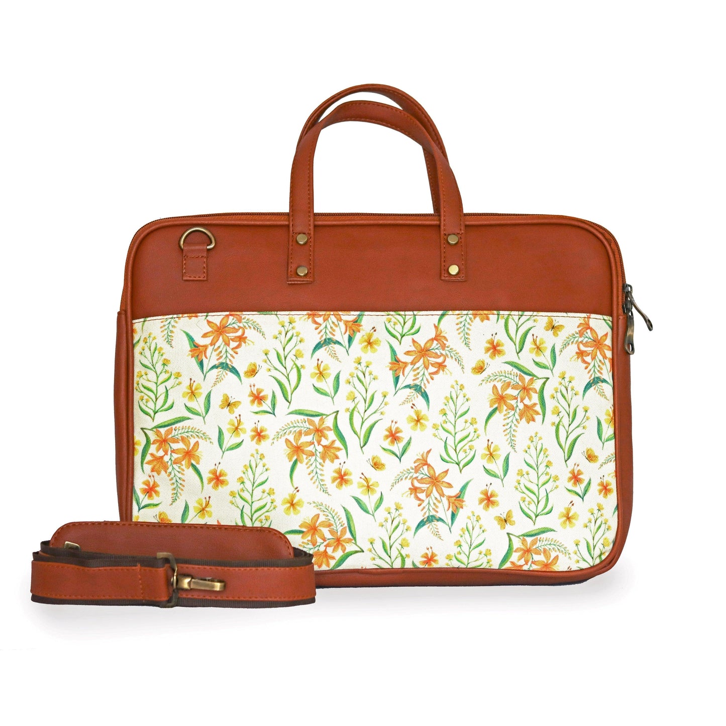 Summer Blossoms Women's Compact Laptop Bag - Strokes by Namrata Mehta