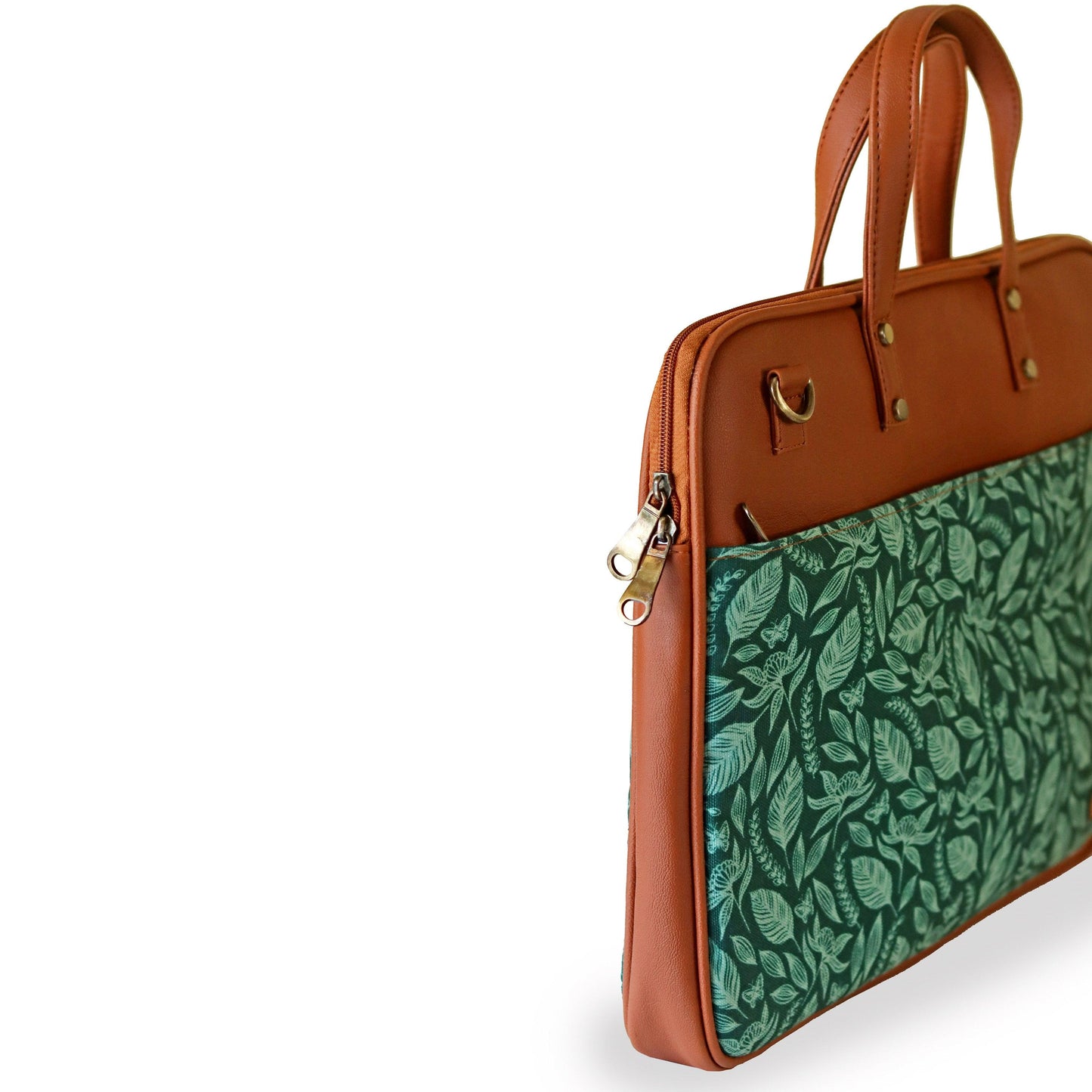 Forest Greens Women's Compact Laptop Bag - Strokes by Namrata Mehta