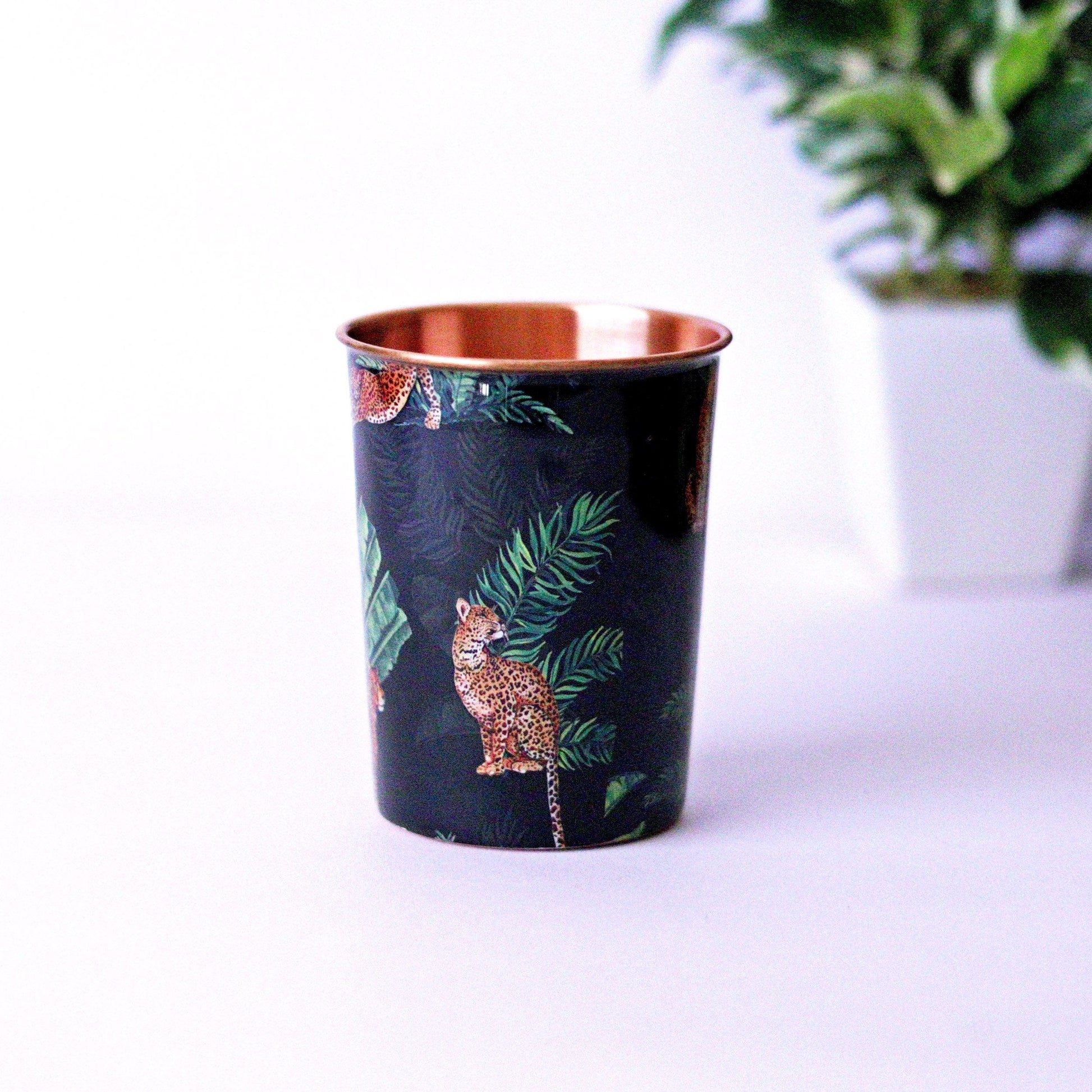 The Leopard Print Copper Tumblers - Set of 2 - Strokes by Namrata Mehta