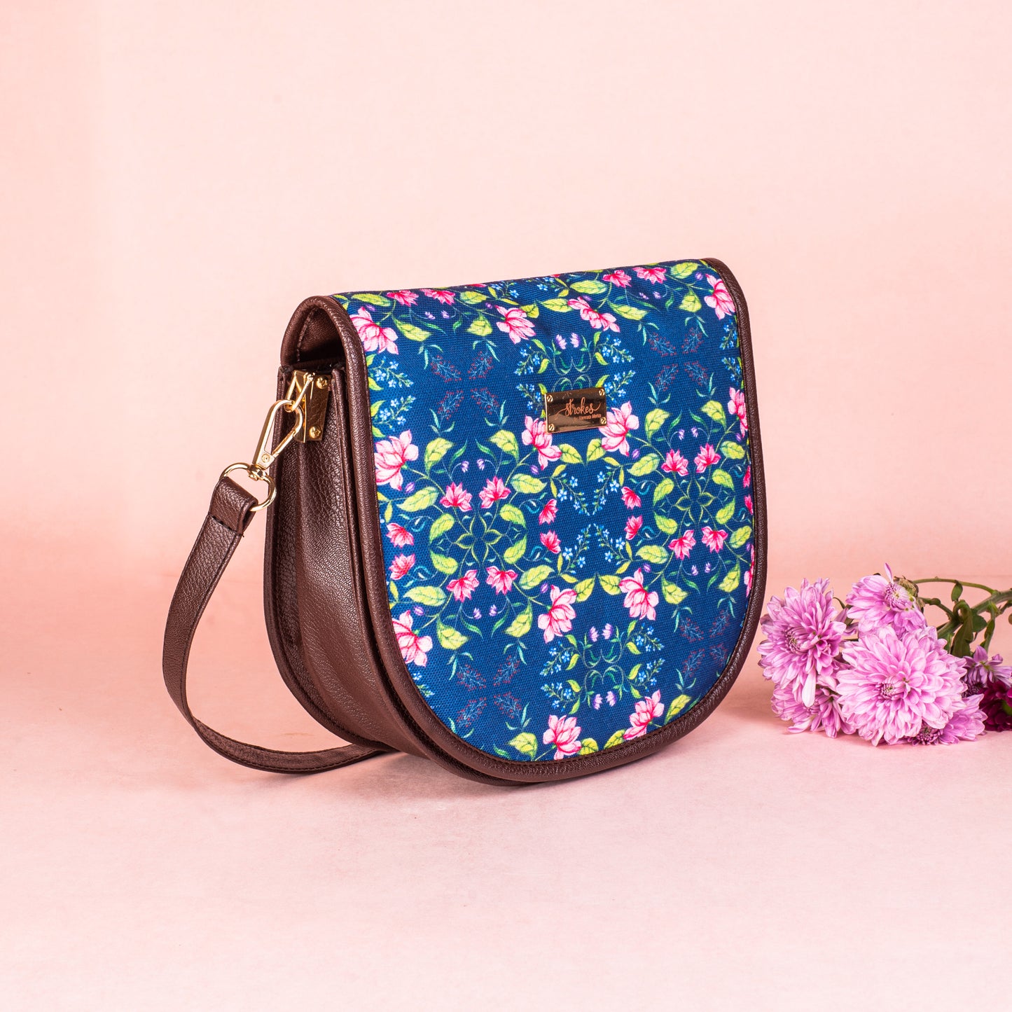 Summer Florescence Flap Sling Bag - Blue