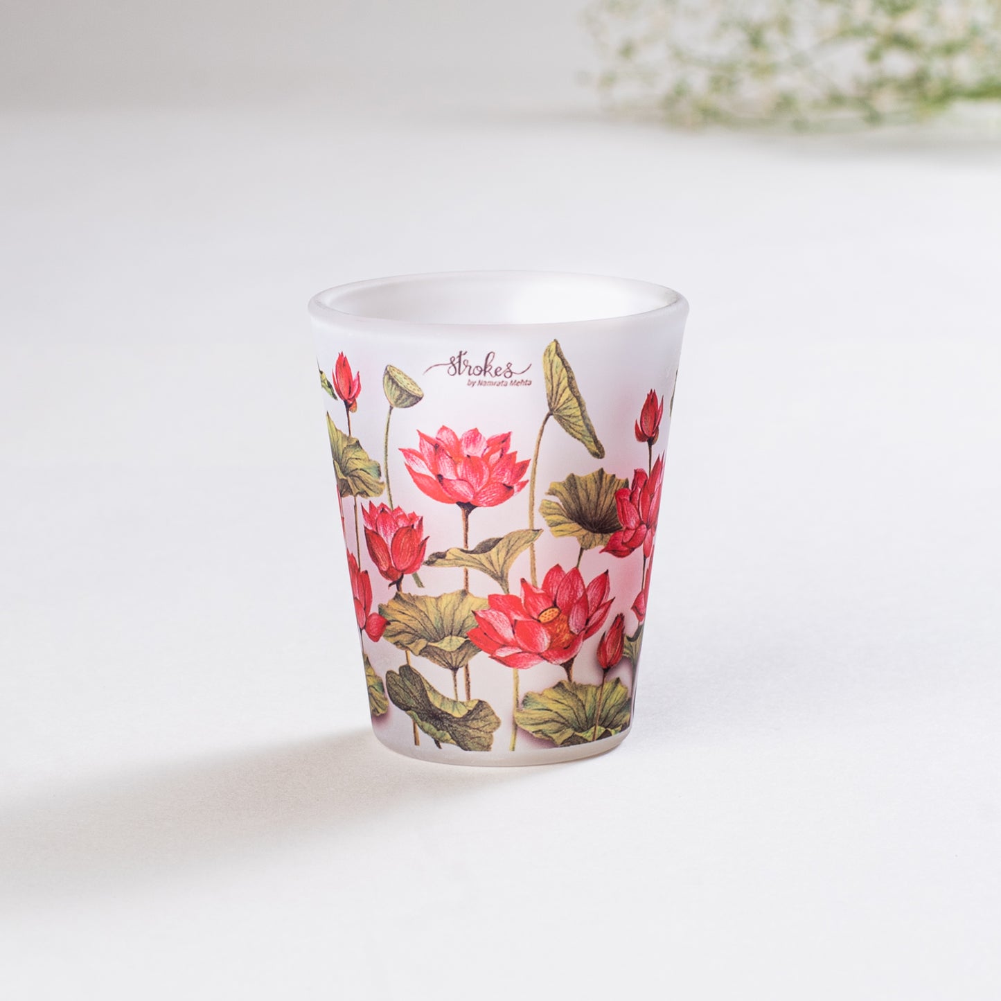 Lotus Field Frosted Shot Glasses - Set of 4