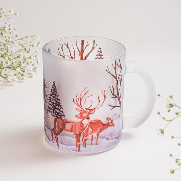 Christmas Frosted Glass Mug - Gift Set