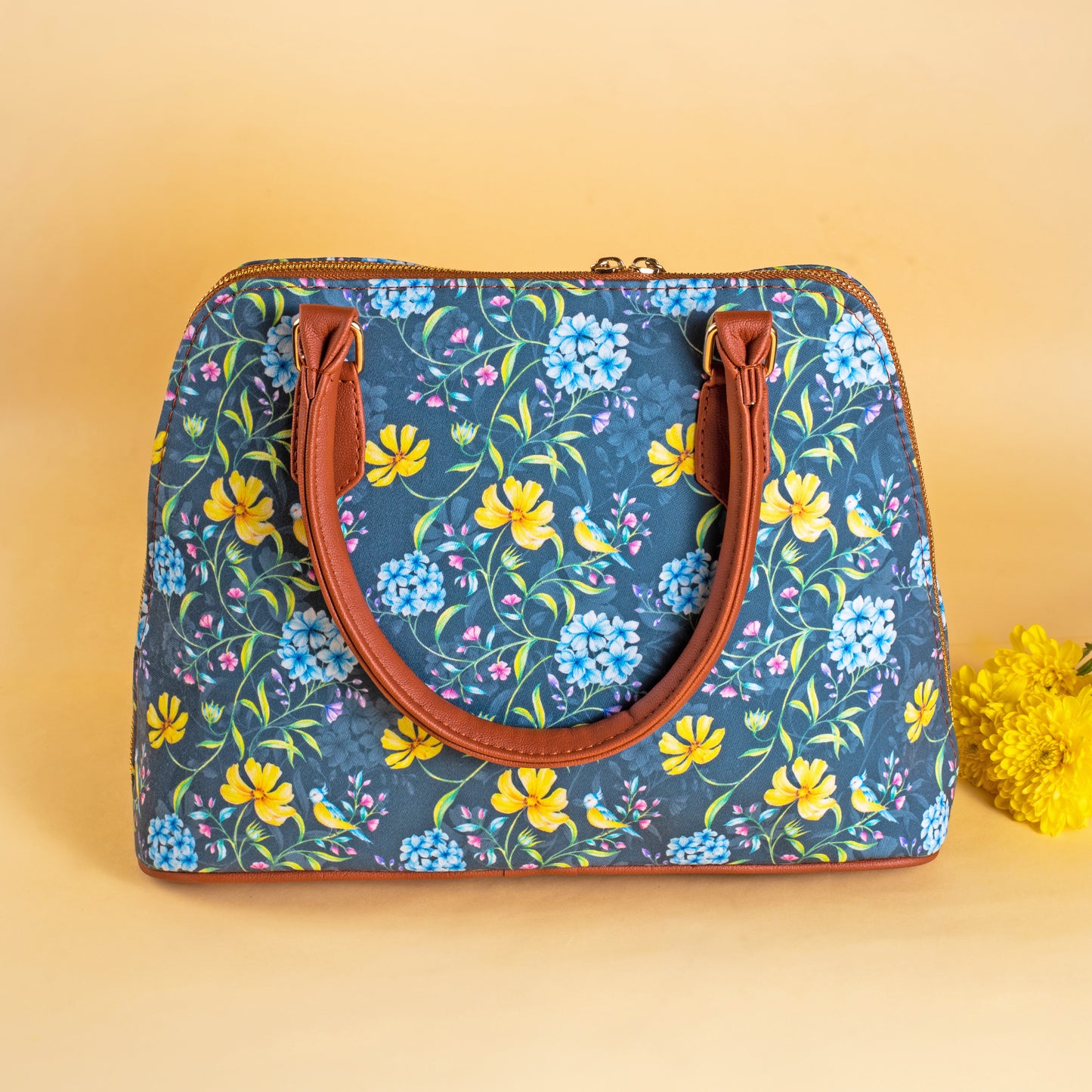 Vintage Blooms Blue Handbag