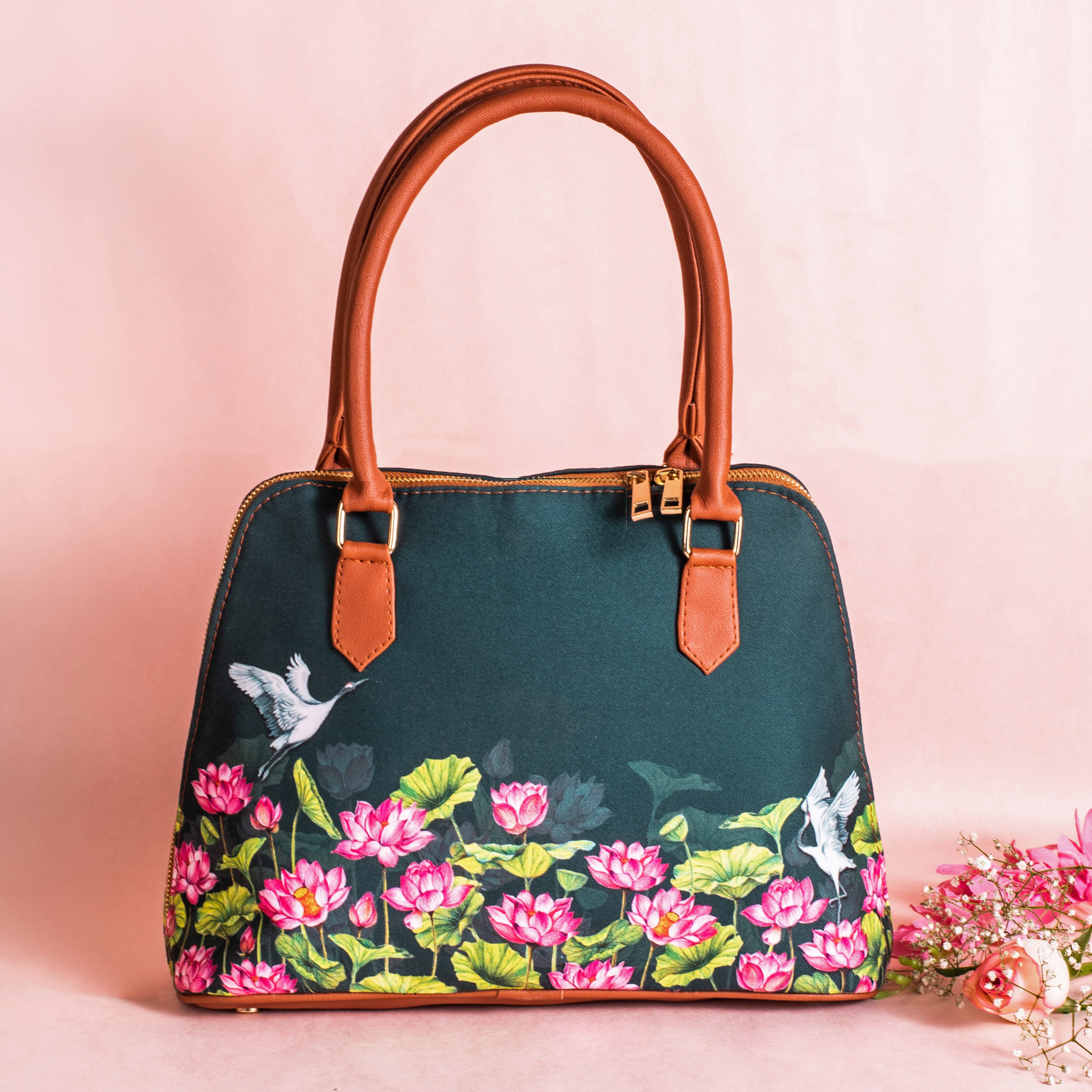 Lotus Field Handbag Strokes by Namrata Mehta