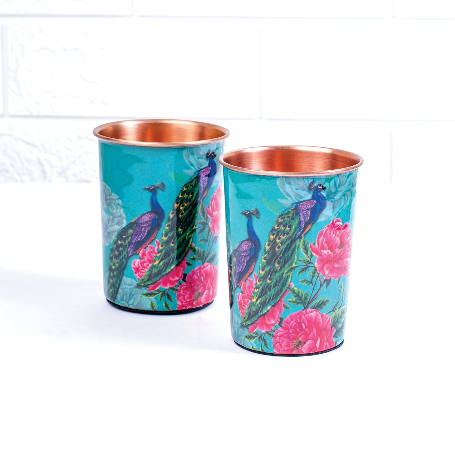 The Royal Peacock Copper Tumblers - Set of 2