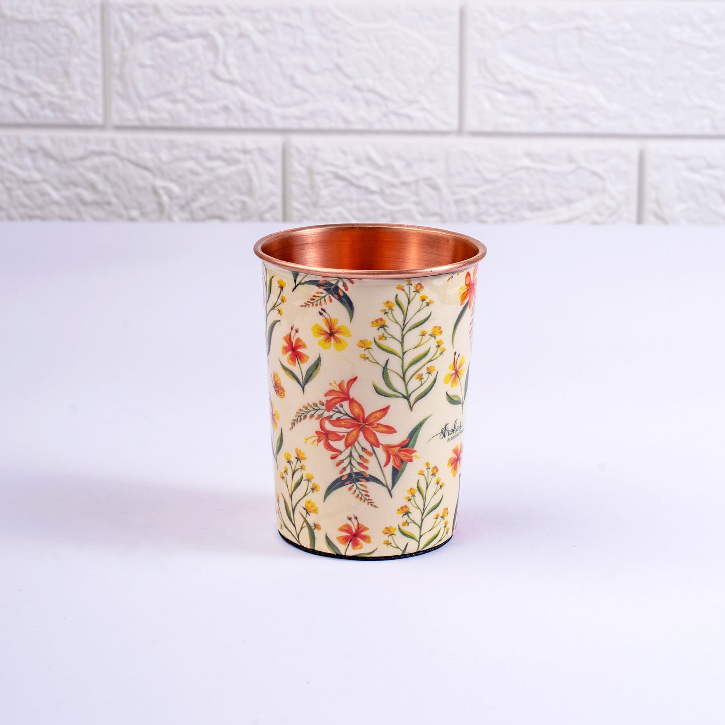 Summer Blossoms Copper Tumblers - Set of 2