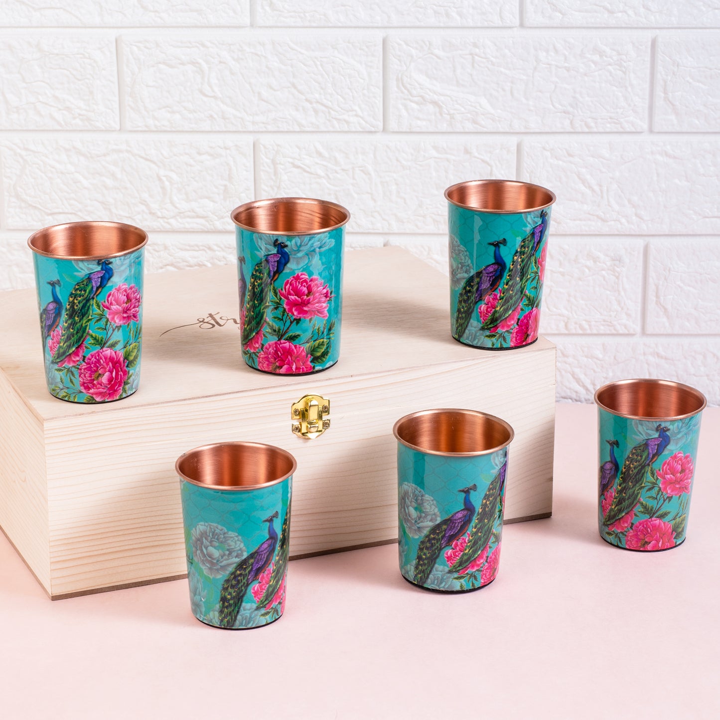 The Royal Peacock Copper Tumblers - Gift Set