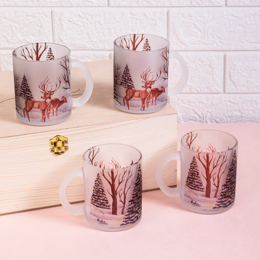 Christmas Frosted Glass Mug - Gift Set