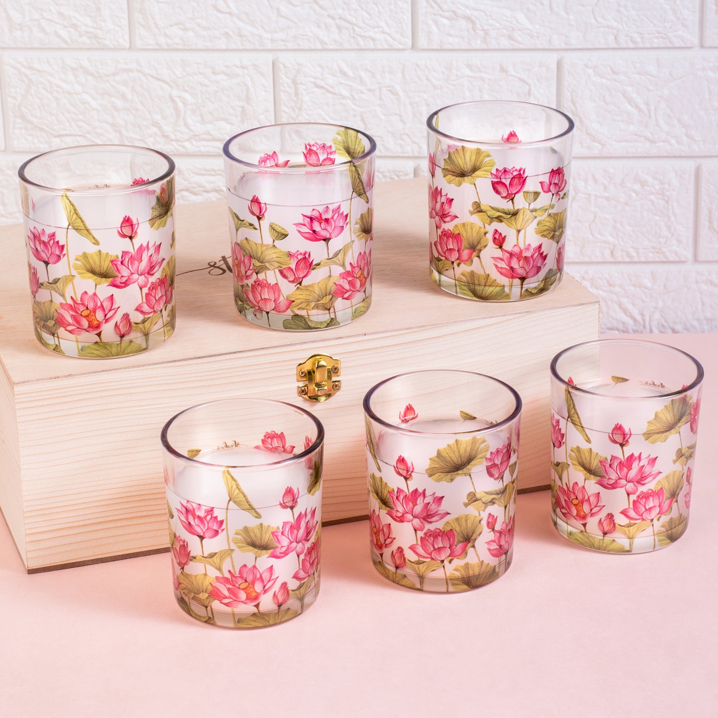 Lotus Field Beverage Glasses - Gift Set