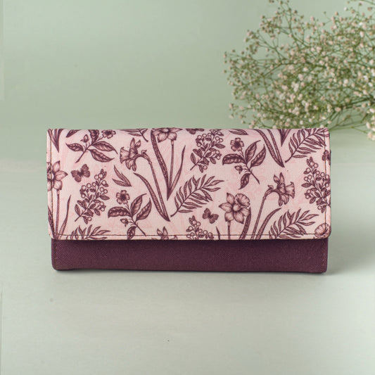 Sepia Spring Blooms Clutch Wallet