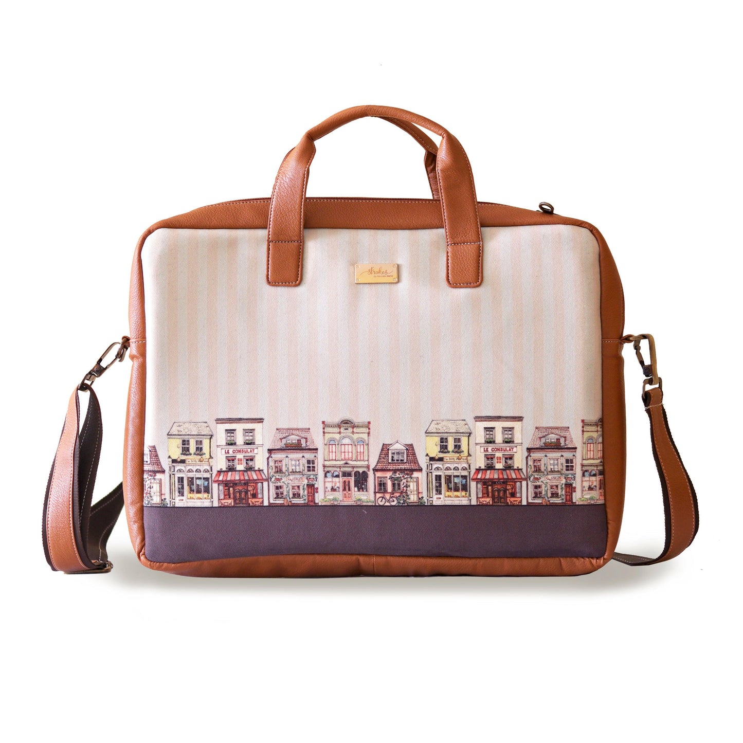 Old Town Road Women's Laptop Bag - Strokes by Namrata Mehta