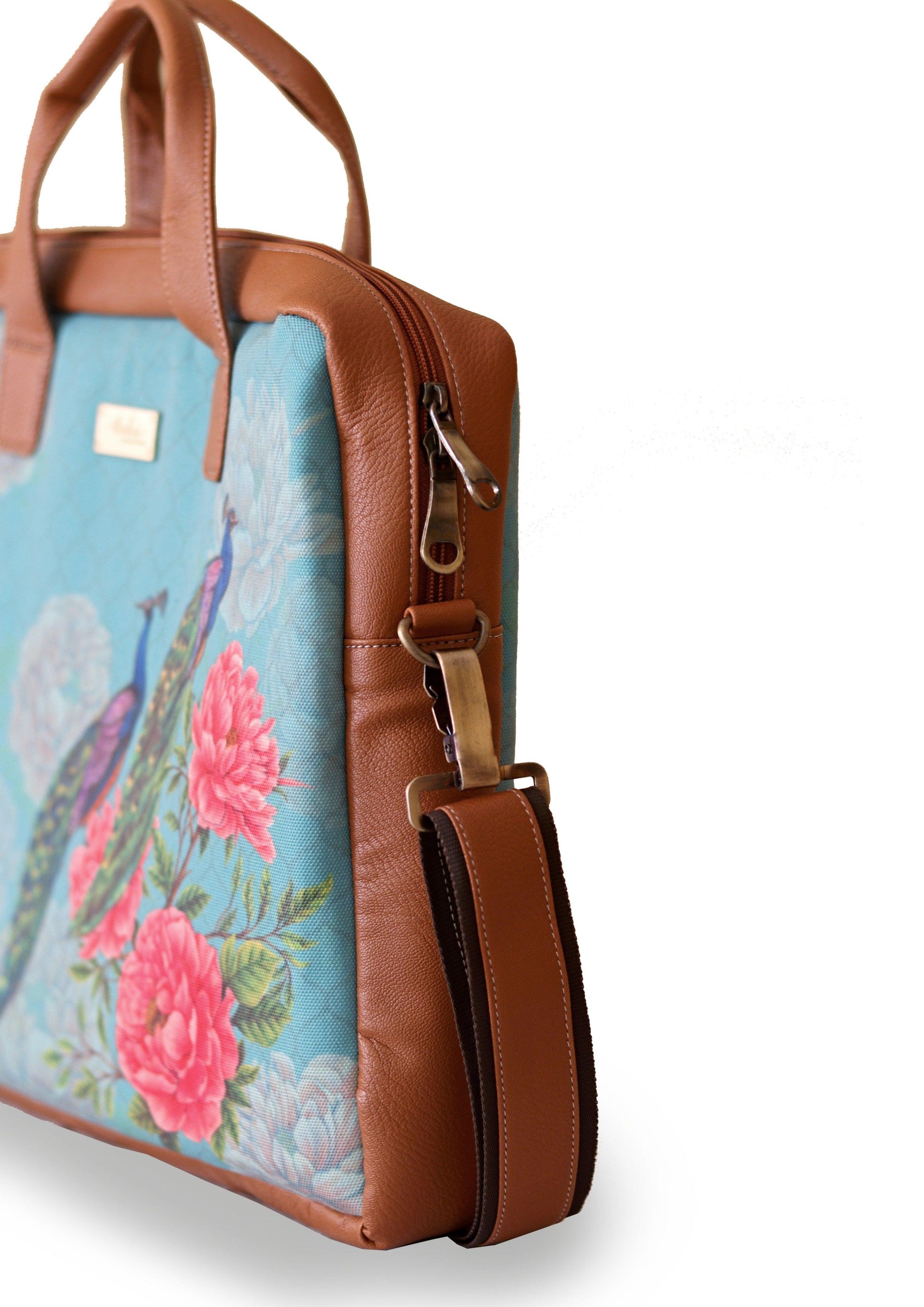 Peacocks and Peonies Women's Laptop Bag - Strokes by Namrata Mehta