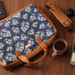 Blue Floral Women's Laptop Bag - Strokes by Namrata Mehta