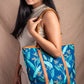 Birds of Paradise Blue Tote Bag